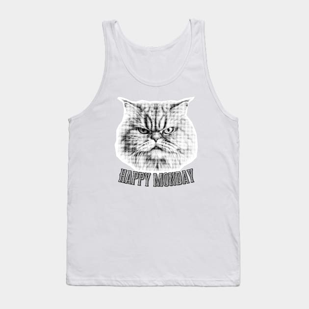 Happy Monday Cat Tank Top by Yelda